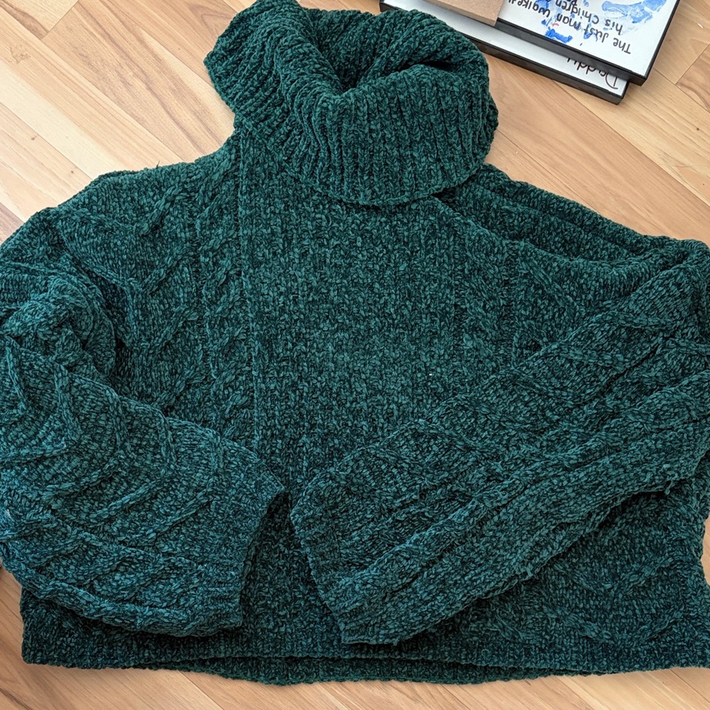Blank NYC Deep Green Cowl Neck Sweater